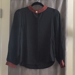 Fashion Classic / Button Up Pearl Blouse / M